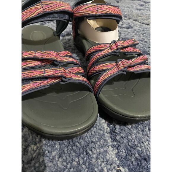 TEVA TIRRA WOMEN SPORT SANDALS PALMS INDIGO/ ROSE VIOLET US 11 NEW - Picture 2 of 8